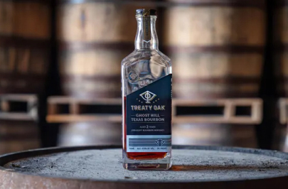 A Treaty Oak Ghost Hill Texas Bourbon bottle