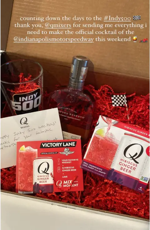 An instagram screenshot of a Q Mixers mailer