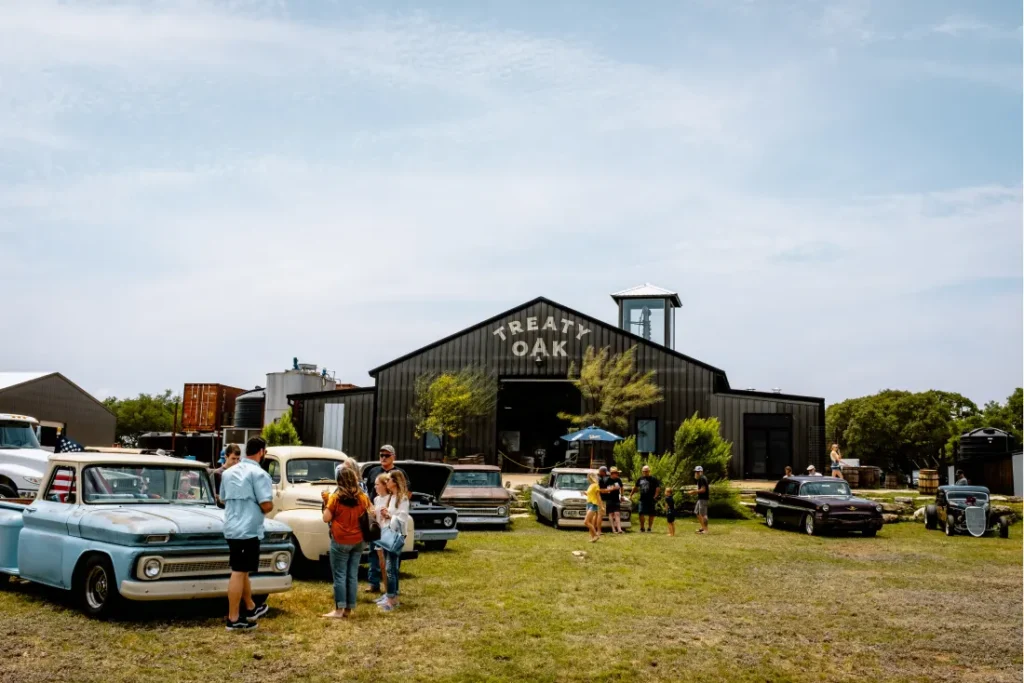 Exterior of Treaty Oak distillery